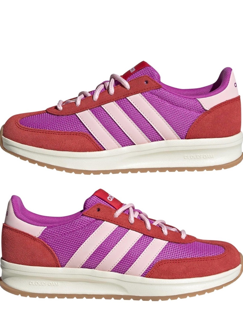 adidas Women's Pink & Fuchsia Cloudfoam Retro Runner Sneakers - Like new